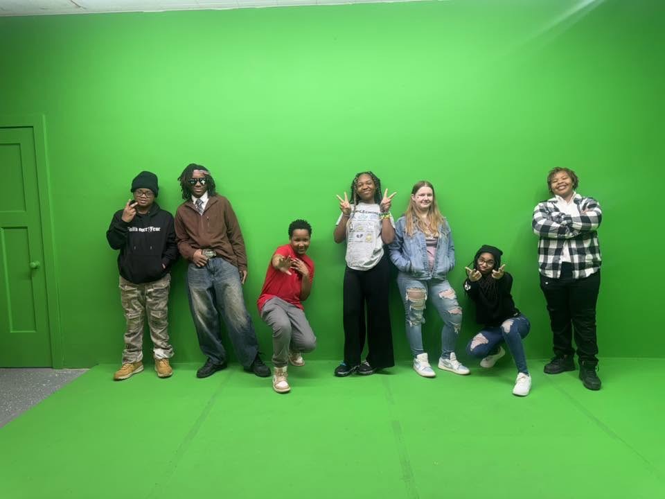 FliKidz students operating cameras in an active media workshop